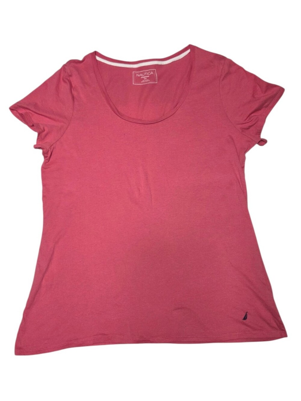 Nautica Sleepwear Pink Scoop Neckline Short Sleeve Sleep Shirt Sz XXL Pre-Owned